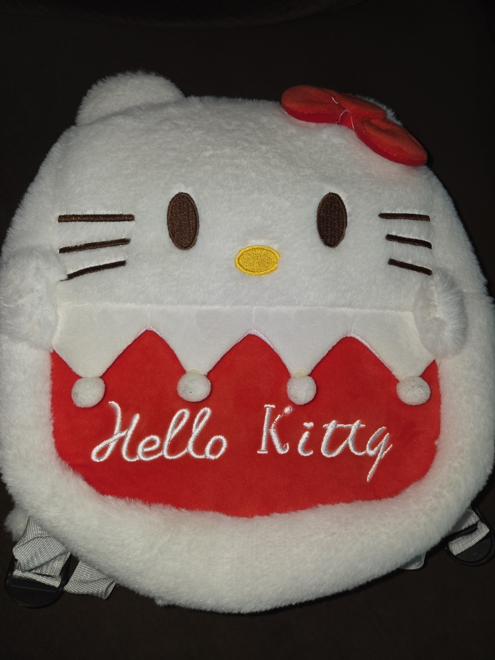 Hello Kitty Kids White & Red Plush Backpack